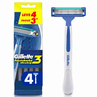 Aparelho de Barbear Descartável Gillette Prestobarba UltraGrip3 c/4 Unidades em Oferta na Shopee