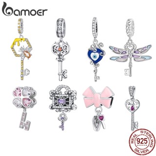 Bamoer Silver 925 Pendant key Beads Com Acessórios De Moda Estilo Múltiplo Para Wome BSC822