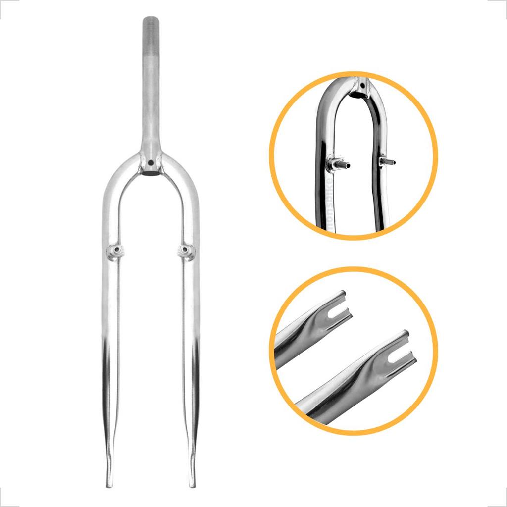 Garfo Rígido Bicicleta Aro 26 Cromado Bike Mtb Rosca Standard 21,1mm V-brake em Oferta na Shopee