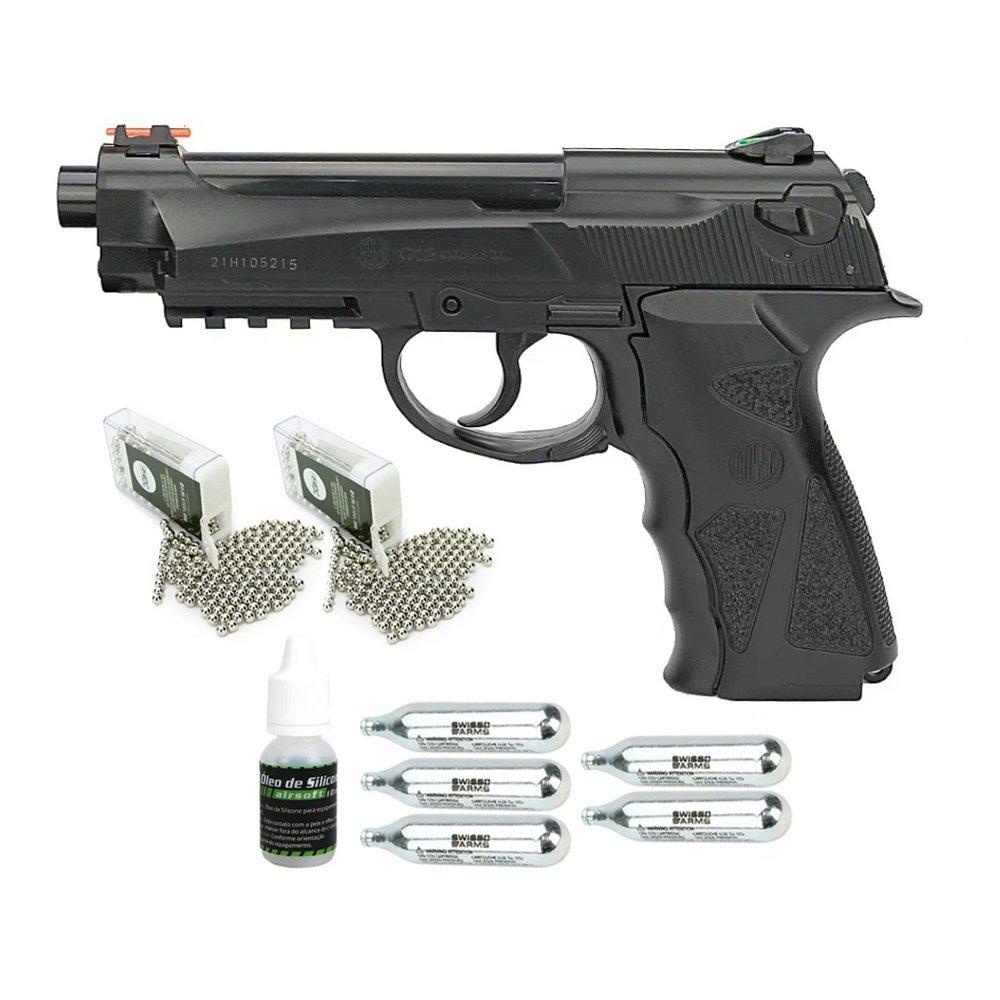 Pistola Pressão CO2 C12  Rossi 4,5mm + Co2 + Esferas + Oleo