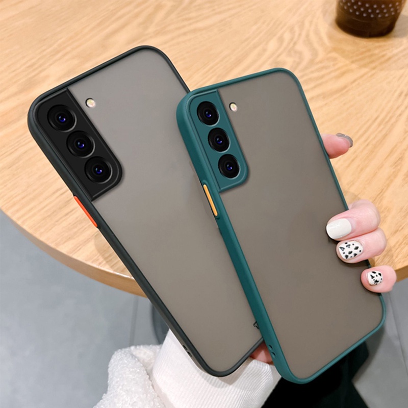 Capa Dura Da Lente De Silicone Fosco Transparente Para Telefone Samsung Galaxy S23 S22 S21 S24 Ultra Plus S21 S20 S23 FE