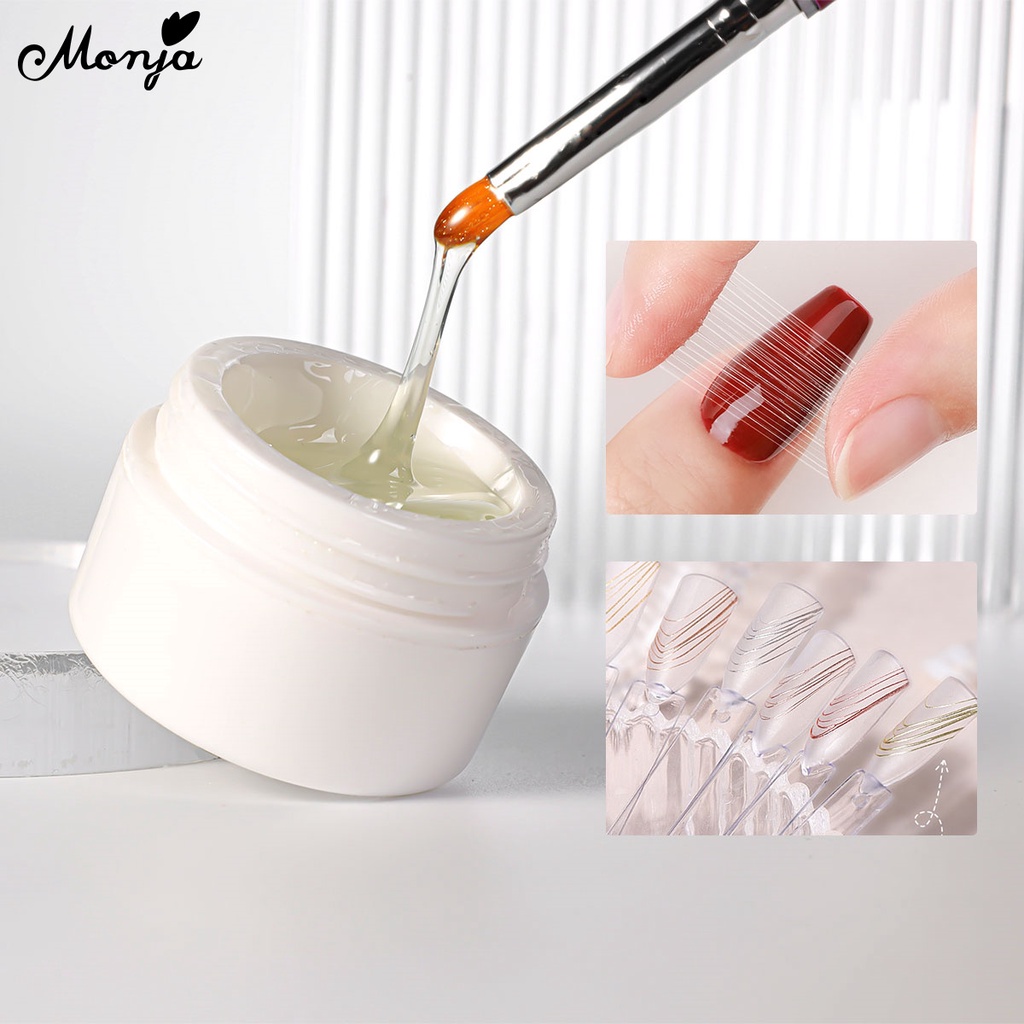 Monja 10ml Spider Gel Teia de Aranha Para Linhas De Arame De Aranha Semi Sólido Transparente Gel De Desenho Elástico UV Verniz De Manicure