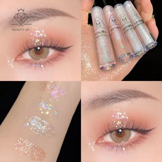 Sombra De Olho Líquida Perolada Suave Brilho Branco Monocromática Fluorescente/Maquiagem Para Olhos
