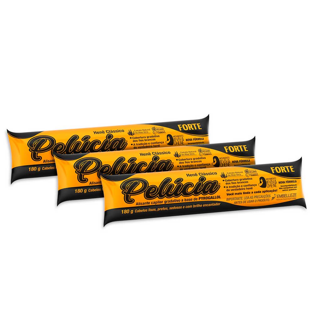 Kit 3 Henê Pelúcia Forte 180g em Oferta na Shopee