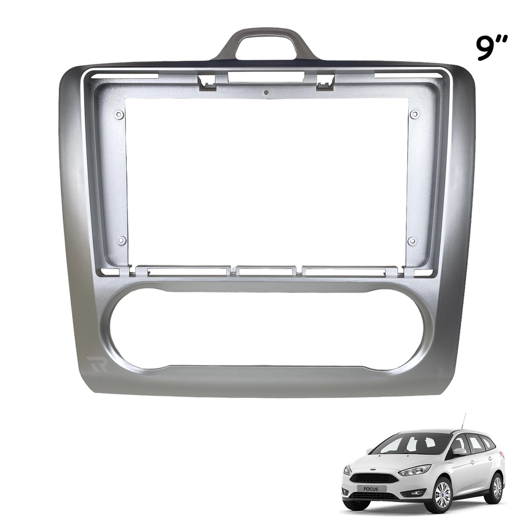 Moldura Painel DVD 2 Din Central Multimidia 9 Polegadas Ford Focus 2009 a 2012 Ar Digital