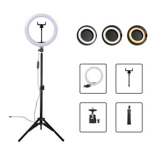 Ring Light Led Smd Completo Luz Led Portátil 10 12 Polegadas C/ Tripé 1.10m Bivolt Iluminação Studio