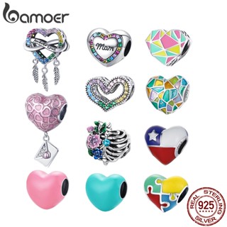 Bamoer Silver 925 Pendant Colorful Beads Moda Presentes Para Mulheres BSC567