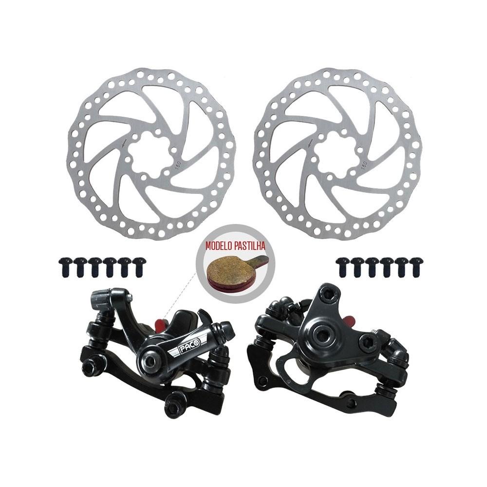 Freio Disco Mecânico Diant/Tras Paco 160mm Calipers/Parafuso em Oferta na Shopee