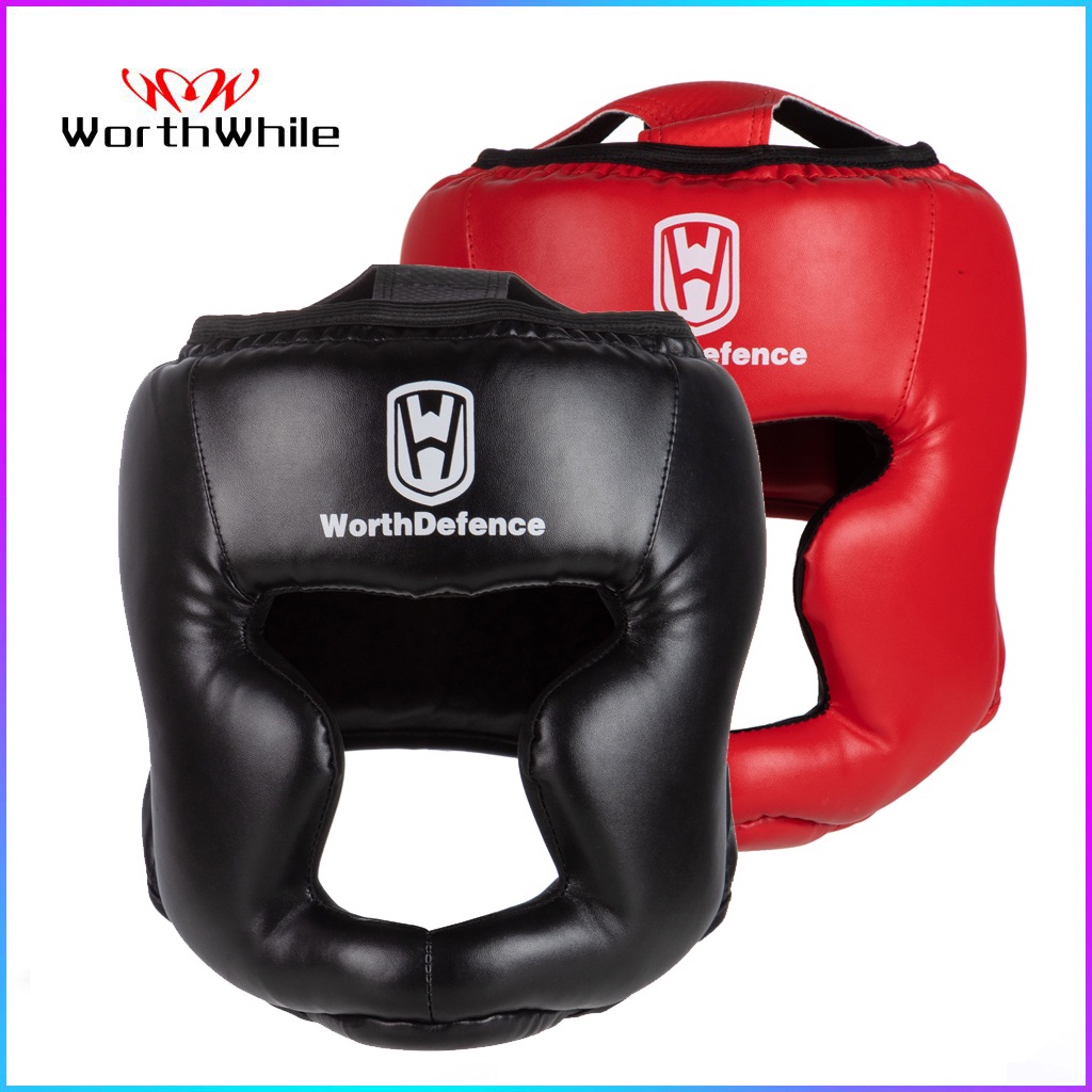Capacete De Boxe De Kick Worthdefence PU Karate Muay Thai Guantes De Boxeo Combate Livre MMA Sanda Homens Mulheres Treinamento Equipamento Para Crianças Adultas