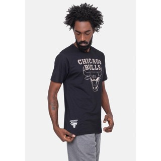 Camiseta NBA Silver Logo Chicago Bulls Preta