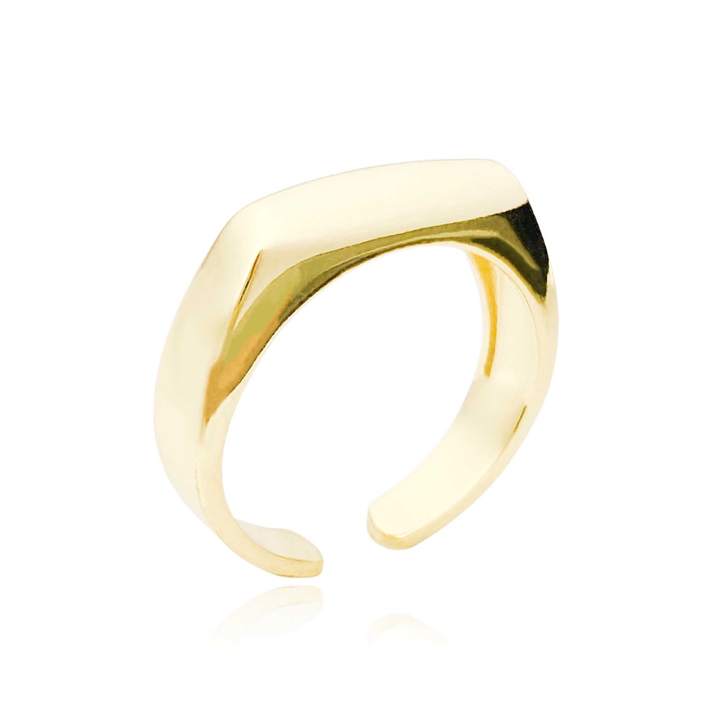 Anel Feminino Elegance Banhado a Ouro 24k Ajustável Liso