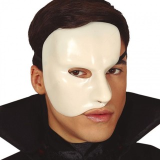 Máscara Fantasma Da Ópera Musical Phantom Of The Opera Concerto Cosplay Fantasia Carnaval Halloween Rosto Branca_Preta