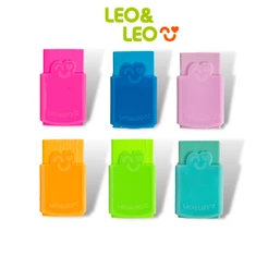 Borracha Plástica Color Neon Escolar Rosa Azul Verde Laranja Leo&Leo