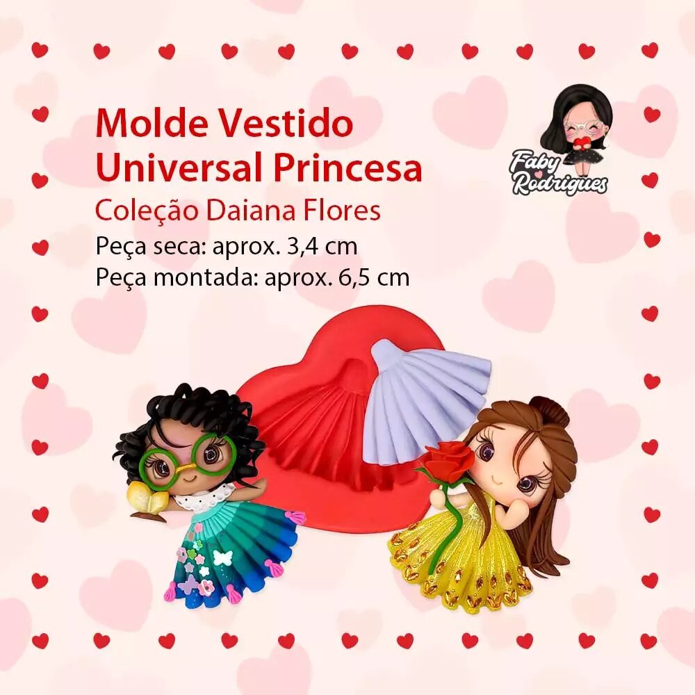 Molde de Silicone Vestido Universal Princesa - Daiana Flores