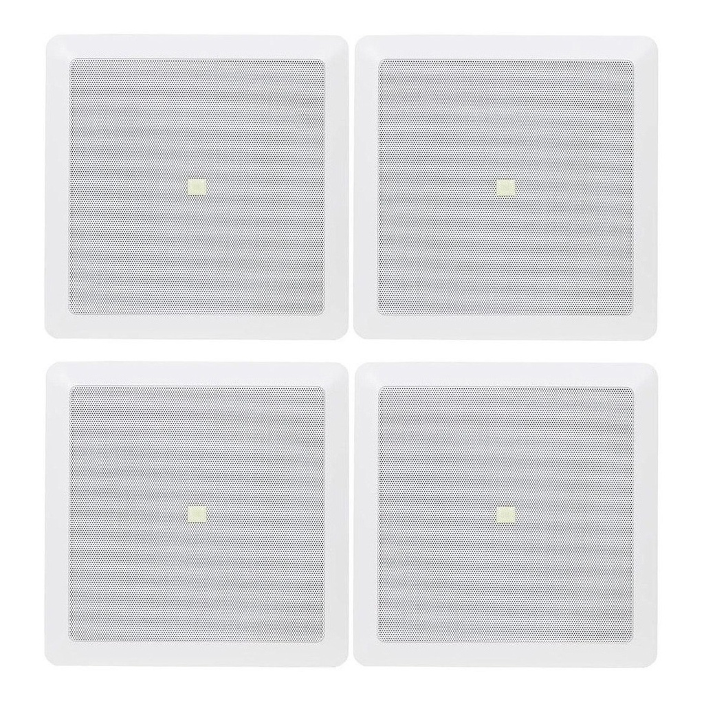 Kit 4 Caixas de Som Arandela JBL 6FR1Q Quadrada Branca - 50 Watts RMS