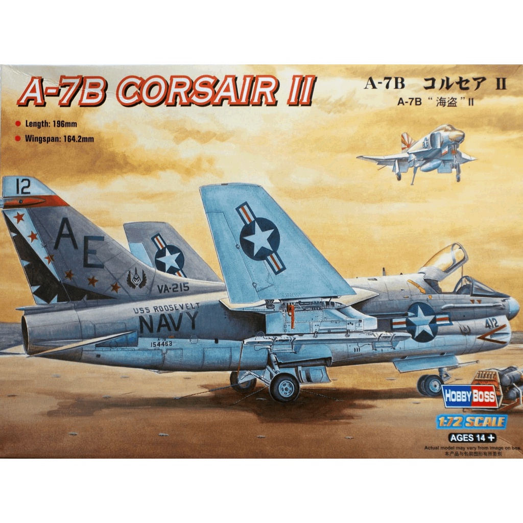 Miniatura Avião A-7 B Corsair II Kit Hobby Boss 1/72 Plastimodelismo