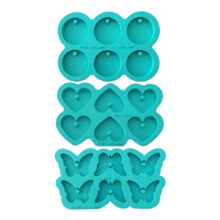 Kit 3 Moldes Silicone Resina Redondo Coração Borboleta Pingentes com Furo R-300/301/303 em Oferta na Shopee