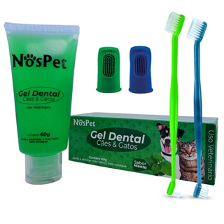 Escova de Dente Gel Dental Kit Higienico para Cães E Gatos Petshop Nospet 60g em Oferta na Shopee