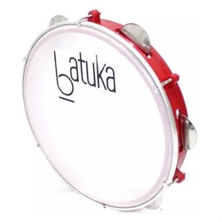 Pandeiro Luen Vermelho 10 Pele Leitosa Batuka Abs Chave Afin em Oferta na Shopee
