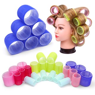 Monja 6Pcs/Set Hair Roller Modelador Auto-Adesivo Sem Calor Cachos Naturais De Vários Tamanhos Ondulados Bang Ondulado Fofo Salão De Beleza Uso Doméstico Ferramentas De Estilo DIY Cores Aleatórias