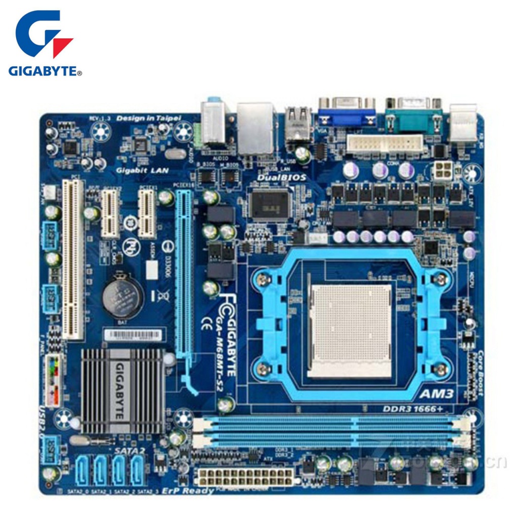 Placa-mãe GA-M68MT-S2 GB DDR3 USB2.0 8GB soquete AM3 M68MT S2 placa-mãe de superfície placa-mãe placa de sistema usa gráficos completos VIFS