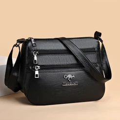 Crazy Bag 2023 new multi-layer soft women's bag large-capacity one-shoulder oblique handbag