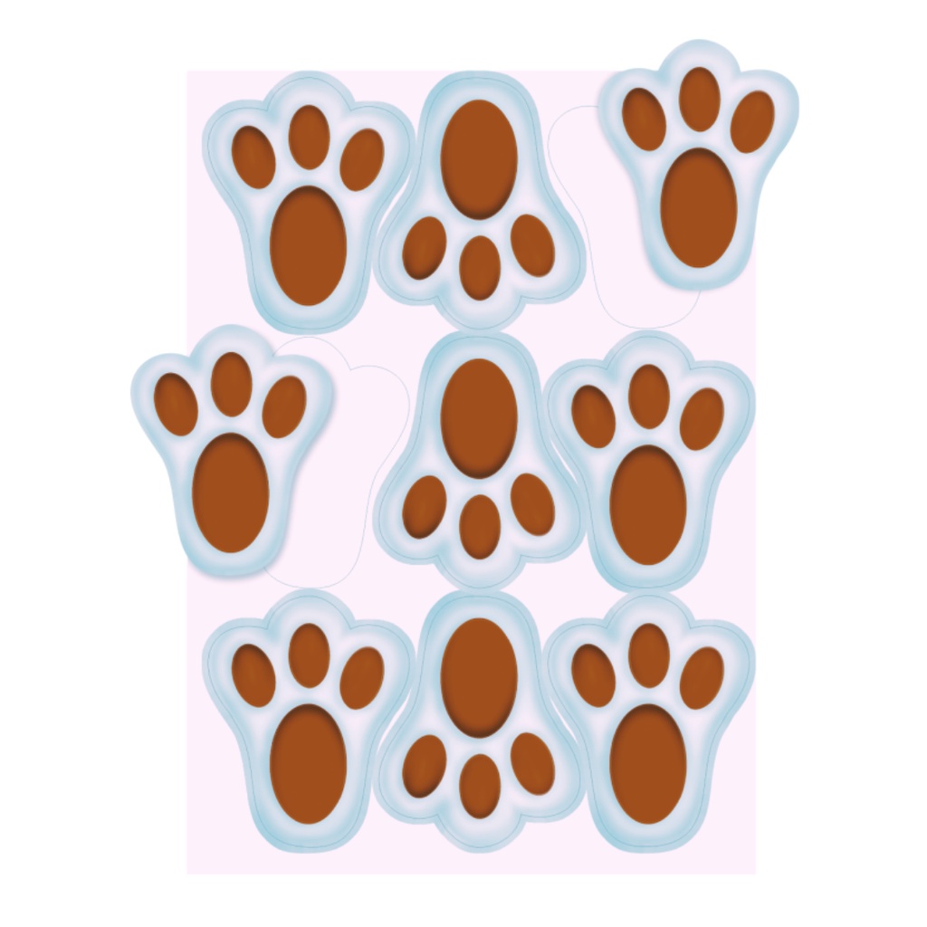 Kit 09 Adesivo Páscoa Figurinha Pé Patinha Coelho Marrom Festa Decoração em Oferta na Shopee