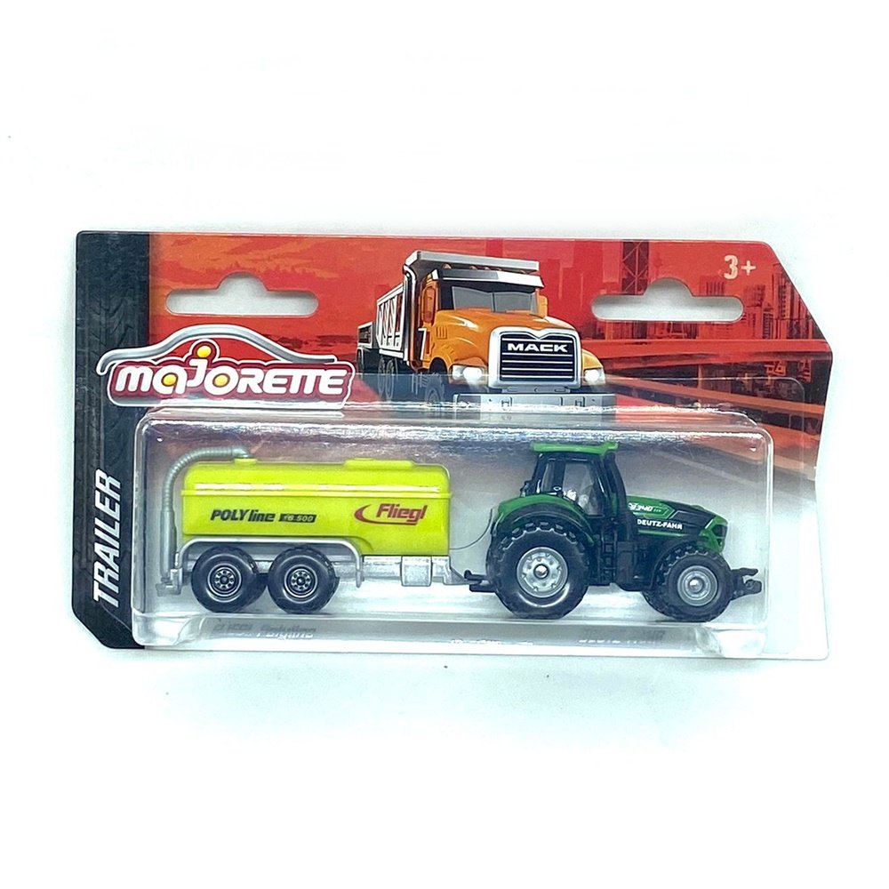 Miniatura Trator Deutz-Fahr com Tanque Fliegl Polyline - 16cm - Majorette