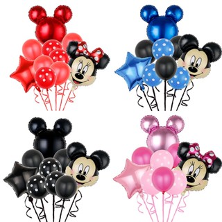 9pcs/set Mickey E Minnie Head Balão De Filme De Alumínio Mouse Balloon Party Decoração