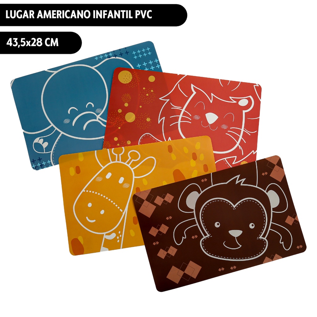 Lugar Americano Retangular Infantil Pvc Yazi em Oferta na Shopee