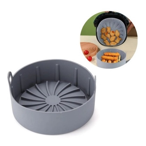 Forma Para Fritadeira Elétrica Air Fryer De Silicone Redonda