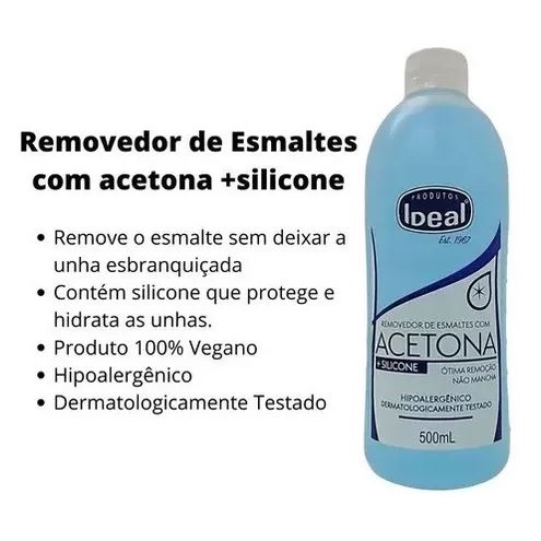 💅 Kit C/6 Removedor De Esmaltes Com Acetona Ideal 500ml ✨ em Oferta na Shopee