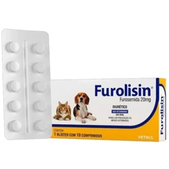 Furolisin Comprimido 20 mg com 10 Comp Diurético Vetnil