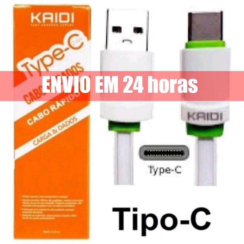 Cabo Carregador Turbo Rápido Reforçado Kaidi TIPO C LIGHTINING 100% original