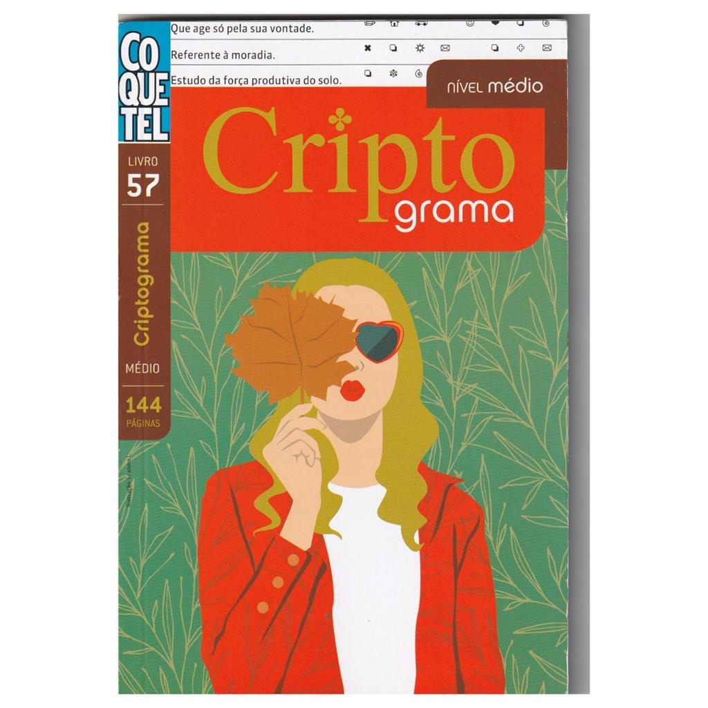Passatempo Cripto grama nivel medio  144 paginas brancas