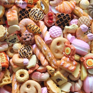 Kids Toy 10pcs Cute Mini Candy Donut Pão De Bolo Miniatura Decoração Boneca .