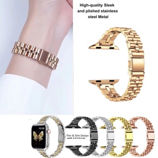 Pulseira De Aço Inoxidável Fina Para Relógios Apple Watch Ultra 49mm Série iWatch 46mm 44mm 40mm 38mm 42mm 41mm 45mm em Oferta na Shopee