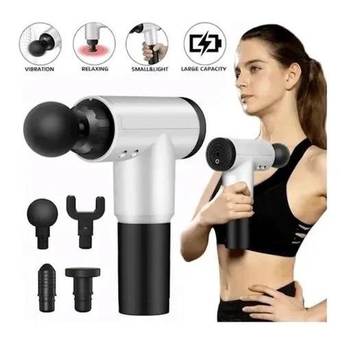 Massageador Muscular Pistola Eletrico Equipado com 4 cabecas de massagem Profissional