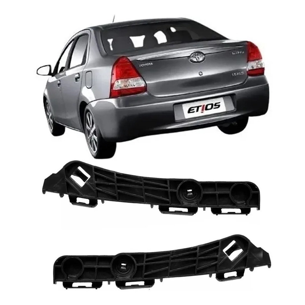 Par Suporte Guia Parachoque Traseiro Etios Sedan 2013 2014 2015 2016 2017 2018 2019 2020