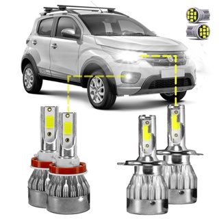 Kit Ultra Led Completo Fiat Mobi 2016 a 2023 20000lm 6500k em Oferta na Shopee