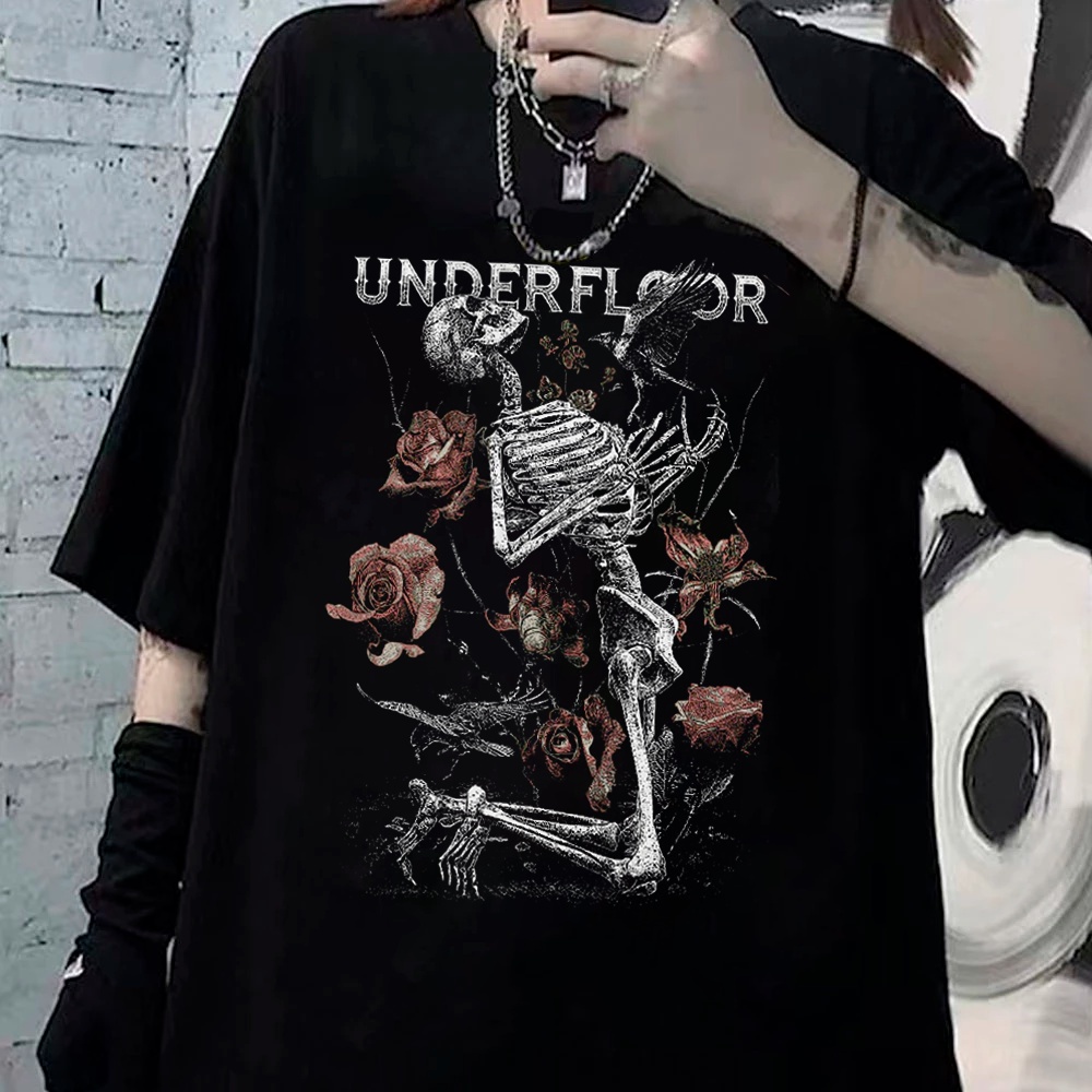 Camiseta Basica Camisa Underfloor Caveira Florida Corvo Death Moda  Malha Premium