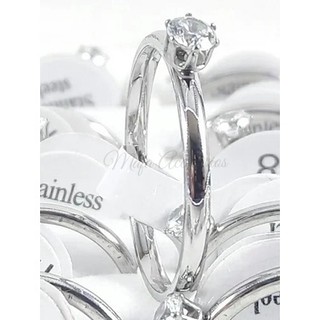 Atacado Revenda Caixa C/36 Anéis Solitário Prata Pedra Zircônia Strass Aço Inox 2mm de Namoro/Compromisso TAM 18 - 22