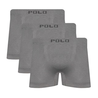 Kit 3 Cuecas Polo Boxer Microfibra Cinza - POLO STAR