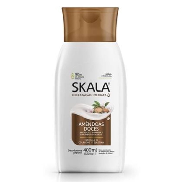 Hidratante Corporal Skala Amêndoas Doces 400ml Estimula o Colágeno e Elastina 100% Vegano