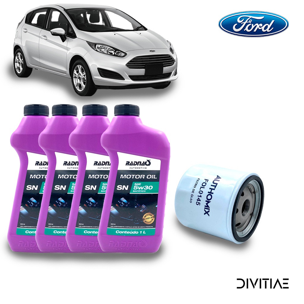 Kit troca de óleo Ford Fiesta 5W30 Semi, filtro + óleo