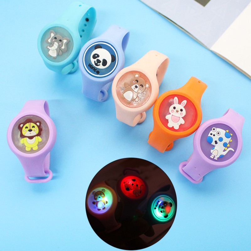 Bracelete LED Crianças Repelente De Mosquitos flash De Luz Desenho Animado De Brinquedo Cor E Estilo Aleatórios