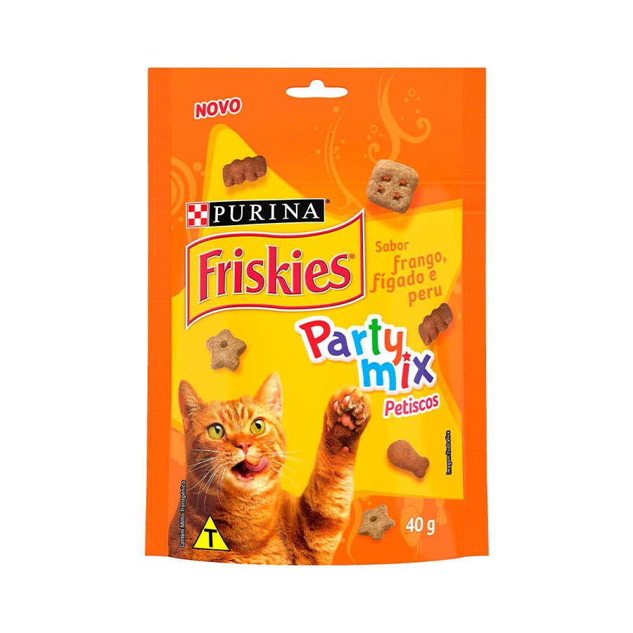 Petisco Friskies Party Mix Para Gatos Adultos Sabor Frango 40g em Oferta na Shopee