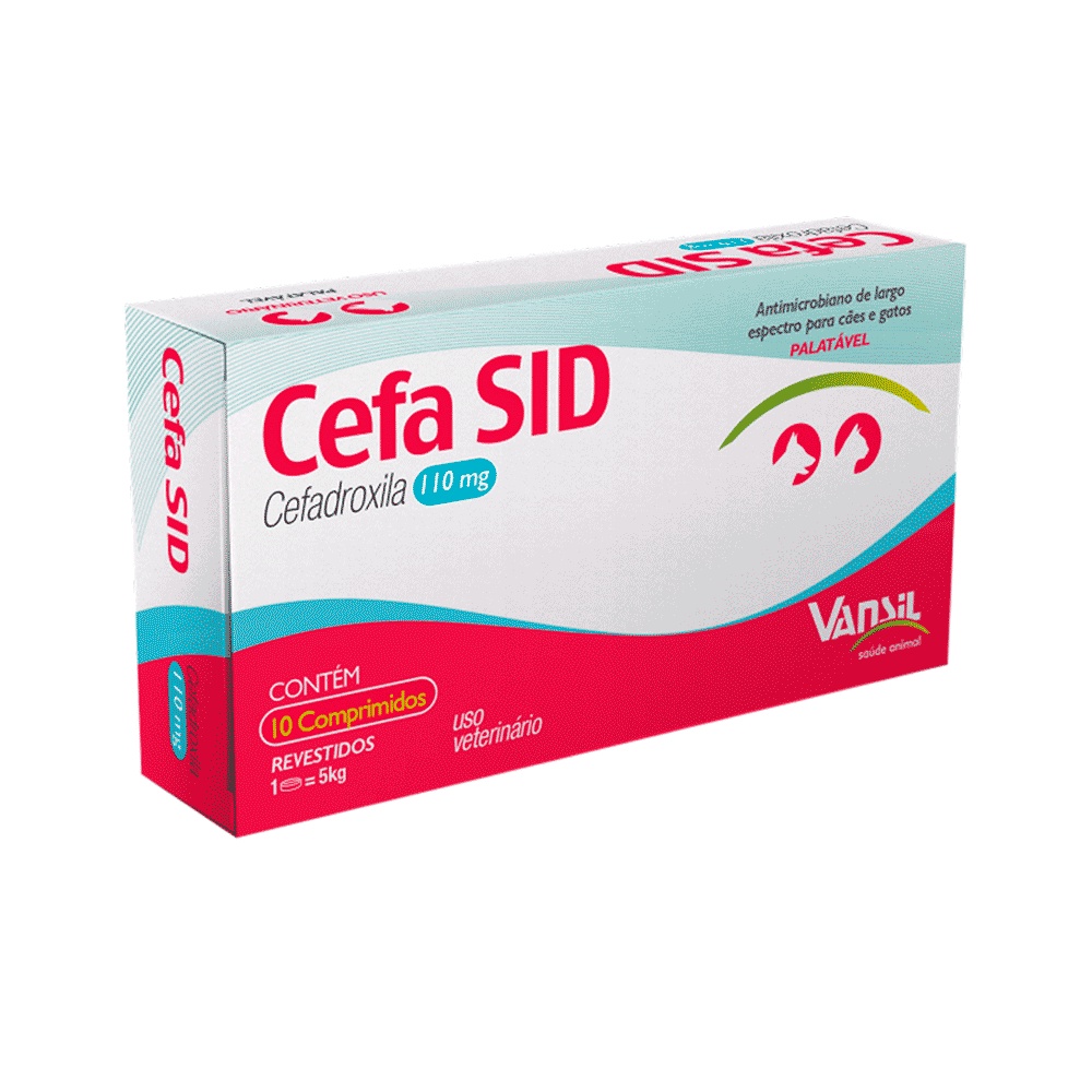 Cefa Sid 110mg Antimicrobiano Para Cães e Gatos 10 Comprimidos em Oferta na Shopee