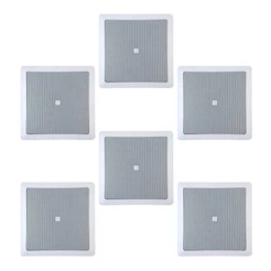 Kit 6 Arandelas JBL 6CO1Q Quadrada Branca - 50 Watts RMS