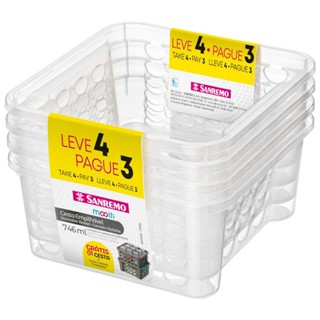 Conjunto de Cestas Sanremo SR8867 L4P3 0,746L Transparente
